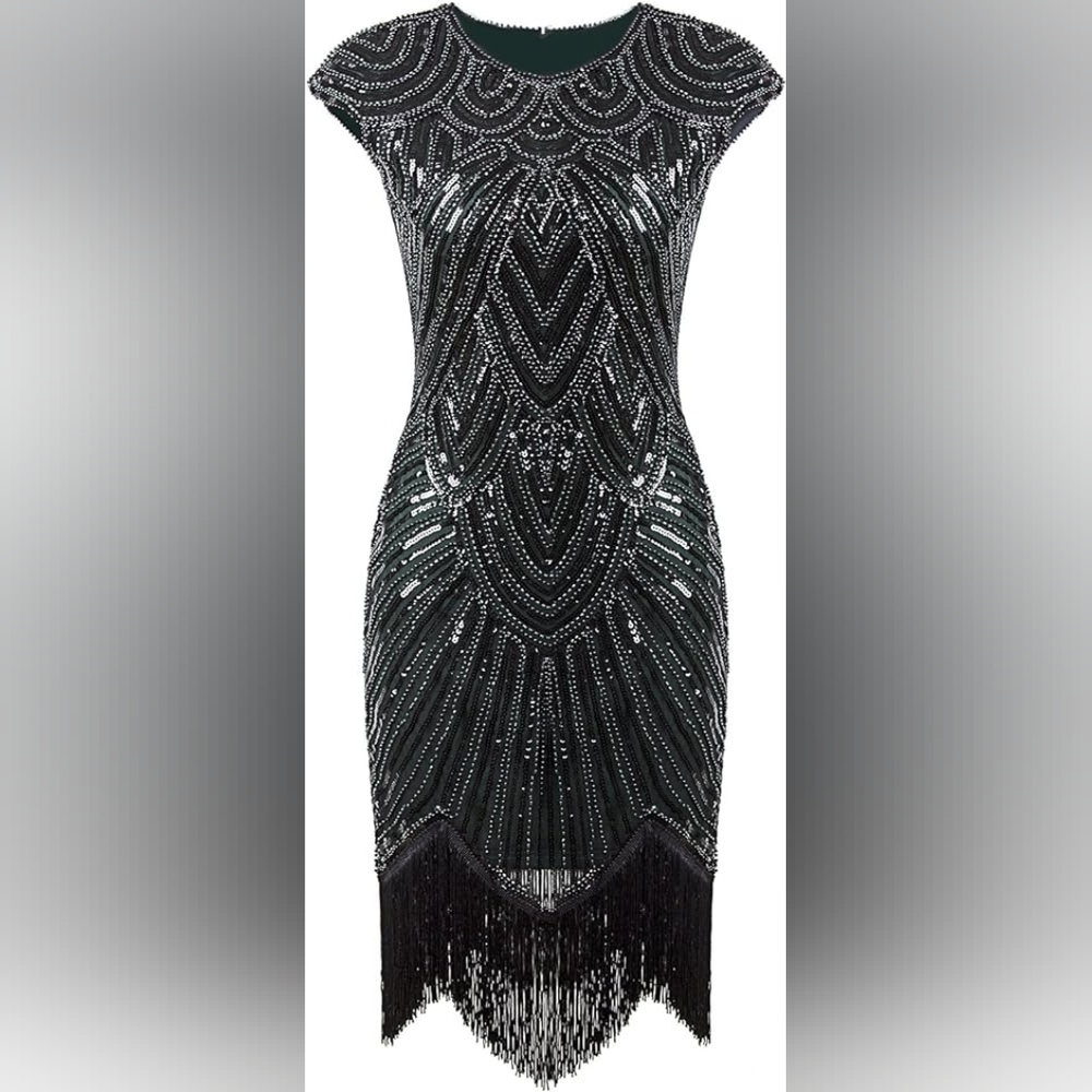 1920s Beaded Flapper The Great Gatsby Dress Size XXL-RUNS VERY SMALL FITS MEDIUM